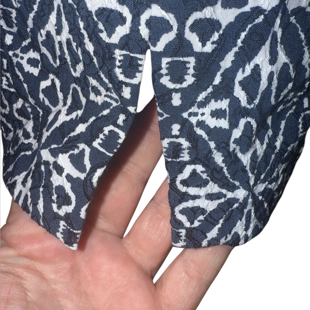 Elliott Lauren Pull-On Pants Women's 14 Blue White Black Comfy Casual Cropped - Picture 4 of 8